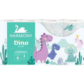 Harmony Kids Dino Toaletný papier bez vône 17,5 m 3 vrstvy 8 kusov