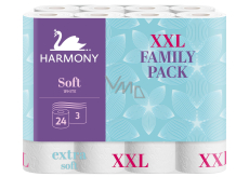 Harmony Soft biely neperforovaný toaletný papier 15,7 m 3 vrstvy 24 ks