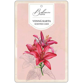 Bohemia Gifts Aromatická vonná karta Červené kvety jemná a čistá vôňa 10,5 x 16 cm