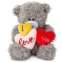 Plyšový medvedík so srdiečkami I Love You 15 cm