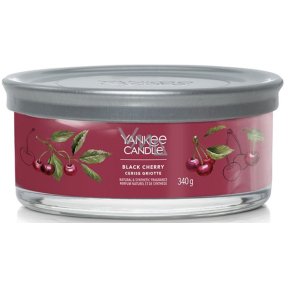 Yankee Candle Black Cherry - Sviečka s vôňou zrelej čerešne Signature Tumbler 5 knôtov 340 g
