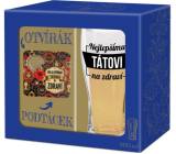 Albi Na zdravie najlepšieho otca polliter 500 ml + podšálka a otvárač 2v1, darčeková súprava