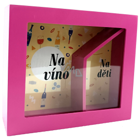 Albi Pokladnička v ráme Duo Pre deti a víno 16 x 5,5 x 4 cm