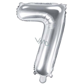 Ditipo Fóliový nafukovací balón číslo 7 strieborný 35 cm 1 kus