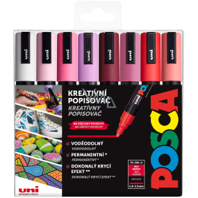 Posca Univerzálna sada akrylových fixiek 1,8 - 2,5 mm Love mix teplých tónov 8 kusov PC-5M