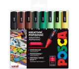 Posca Univerzálna sada akrylových fixiek 1,8 - 2,5 mm Earth mix zemité tóny 8 kusov PC-5M