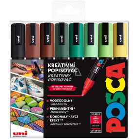 Posca Univerzálna sada akrylových fixiek 1,8 - 2,5 mm Earth mix zemité tóny 8 kusov PC-5M