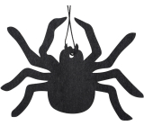 Čierny drevený pavúk na zavesenie 12 x 8,5 cm