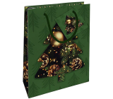 Nekupto Darčeková papierová taška 14 x 11 x 6,5 cm Vianočný stromček zelená