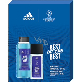 Adidas UEFA Champions League Best of The Best parfumovaný dezodorant 75 ml + sprchový gél 250 ml, kozmetická sada pre mužov