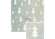 Nekupto Vianočný baliaci papier na darčeky 70 x 500 cm Strieborný, biele stromčeky