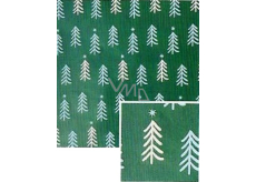 Nekupto Vianočný baliaci papier na darčeky 70 x 1000 cm Tmavo zelené, biele a modré stromčeky