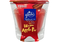 Sviečka Glade Warm Apple Pie s vôňou červeného jablka a škorice v skle, doba horenia až 38 hodín 129 g