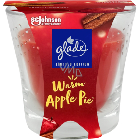 Sviečka Glade Warm Apple Pie s vôňou červeného jablka a škorice v skle, doba horenia až 38 hodín 129 g
