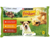 Purina Friskies hovädzie, kuracie, jahňacie s mrkvou v šťave kompletné krmivo pre psov kapsule 4 x 100 g