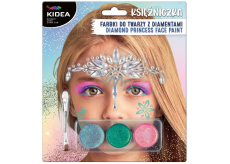 Farby na tvár Kidea Princess + štetec + kamienky, kreatívna sada