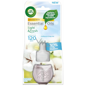 Air Wick Essential Oils Cotton & Crisp Air - Elektrický osviežovač vzduchu Fresh Cotton 19 ml