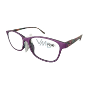 Berkeley Dioptrické okuliare na čítanie +2 plastové fialové, farebné obruby 1 kus MC2193