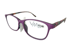 Berkeley Dioptrické okuliare na čítanie +2 plastové fialové, farebné obruby 1 kus MC2193