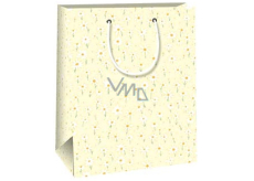 Ditipo Darčeková papierová taška 18 x 10 x 22,7 cm Žltá, biele kvety