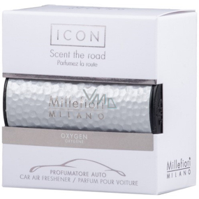 Millefiori Milano Icon Oxygen Silver vôňa do auta Kovové odtiene vôňa až na 2 mesiace 47 g