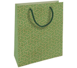 Nekupto Darčeková kraftová taška 18,7 x 24,3 x 8 cm Zelená grafika
