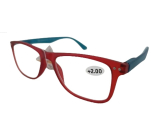 Berkeley Dioptrické okuliare na čítanie +2 plastové červené, modré bočnice 1 kus MC2268