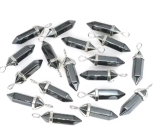 Hematit Kyvadlo šesťuholník prívesok prírodný kameň 41 x 13 mm, ručne vyrezávaný, kameň zdravej krvi