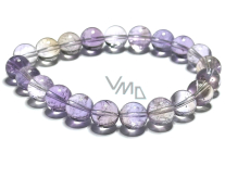 Ametyst náramok elastický prírodný kameň, guľôčka 8 - 9 mm / 16 - 17 cm, zosilňovač energie
