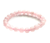 Ruženin náramok elastický prírodný kameň, guľôčka 8 mm / 16 - 17 cm, kameň lásky
