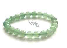 Avanturín zelený náramok elastický prírodný kameň, guľôčka 8 mm / 16 - 17 cm, kameň šťastia