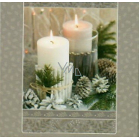 Nekupto Vánoční kartičky na dárky Dvě svíčky 6,5 x 6,5 cm 6 kusů