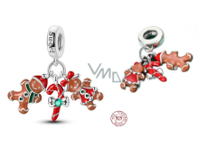 Charm Striebro 925 Vianočné perníčky 3v1, prívesok na náramok Vianoce