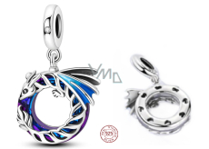 Charm Sterlingové stříbro 925 Drak modrý, korálek na náramek zvíře