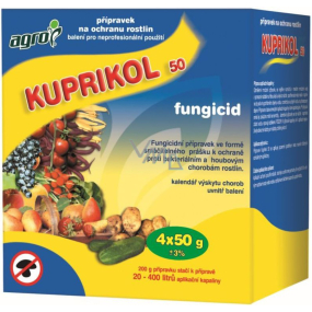 Agro Kuprikol 50 prípravok proti hubovým chorobám rastlín 3 x 20 g