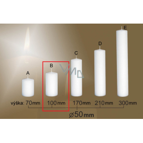 Lima Gastro hladká sviečka biela valec 50 x 100 mm 1 kus