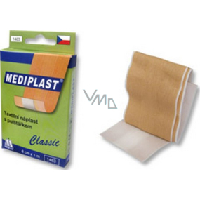 Mediplast Classic textilná náplasť s vankúšikom 6 cm x 1 m