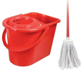 Spokar Upratovacia súprava Cotton oválna, vedro 14 l, žmýkač, palicu, bavlnený mop 100 g