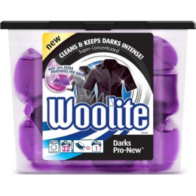 Woolite Delicate Pro-New gélové kapsule na tmavé prádlo 22 x 24 ml