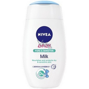 Nivea Baby Pure & Sensitive výživné mlieko pre suchú a veľmi citlivú detskú pokožku 200 ml