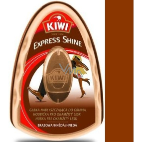 Kiwi Express Shine Hnedá hubka na obuv 6 ml