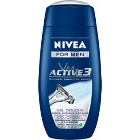 Nivea Men Active 3 sprchový šampón 250 ml + gél na holenie kozmetická sada