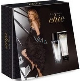 Celine Dion Chic parfumovaný dezodorant sklo pre ženy 75 ml + telové mlieko 75 ml, kozmetická sada