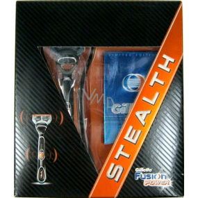 Gillette Fusion Power Stealth holiaci strojček 1 kus + voda po holení 50 ml, kozmetická sada pre mužov