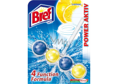 Bref Power Aktiv 4 Formula Lemon WC blok pre hygienickú čistotu a sviežosť vašej toalety, farbivá voda 51 g