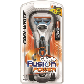 Gillette Fusion Cool White Power holiaci strojček na batérie pre mužov
