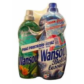 Wansou Ocean Fresh tekutý prací prostriedok 2 l + Wansou Aloe Vera avivážny prostriedok 1 l, Duo