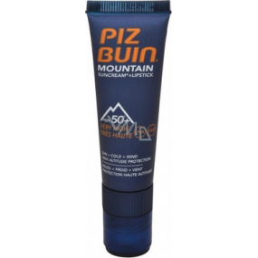 Piz Buin Mountain SPF50 slnečné krém 20 ml + SPF30 Lipstick tyčinka na pery 2,3 ml, duopack