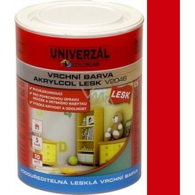 Colorlak Akrylcol Lesk V2046 vodouriediteľná lesklá vrchná farba Červená pálená 0,6 l