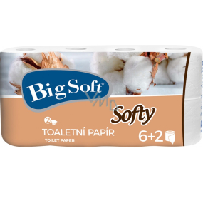 Big Soft Softy parfumovaný toaletný papier biely 2 vrstvový 200 útržkov 8 kotúčov